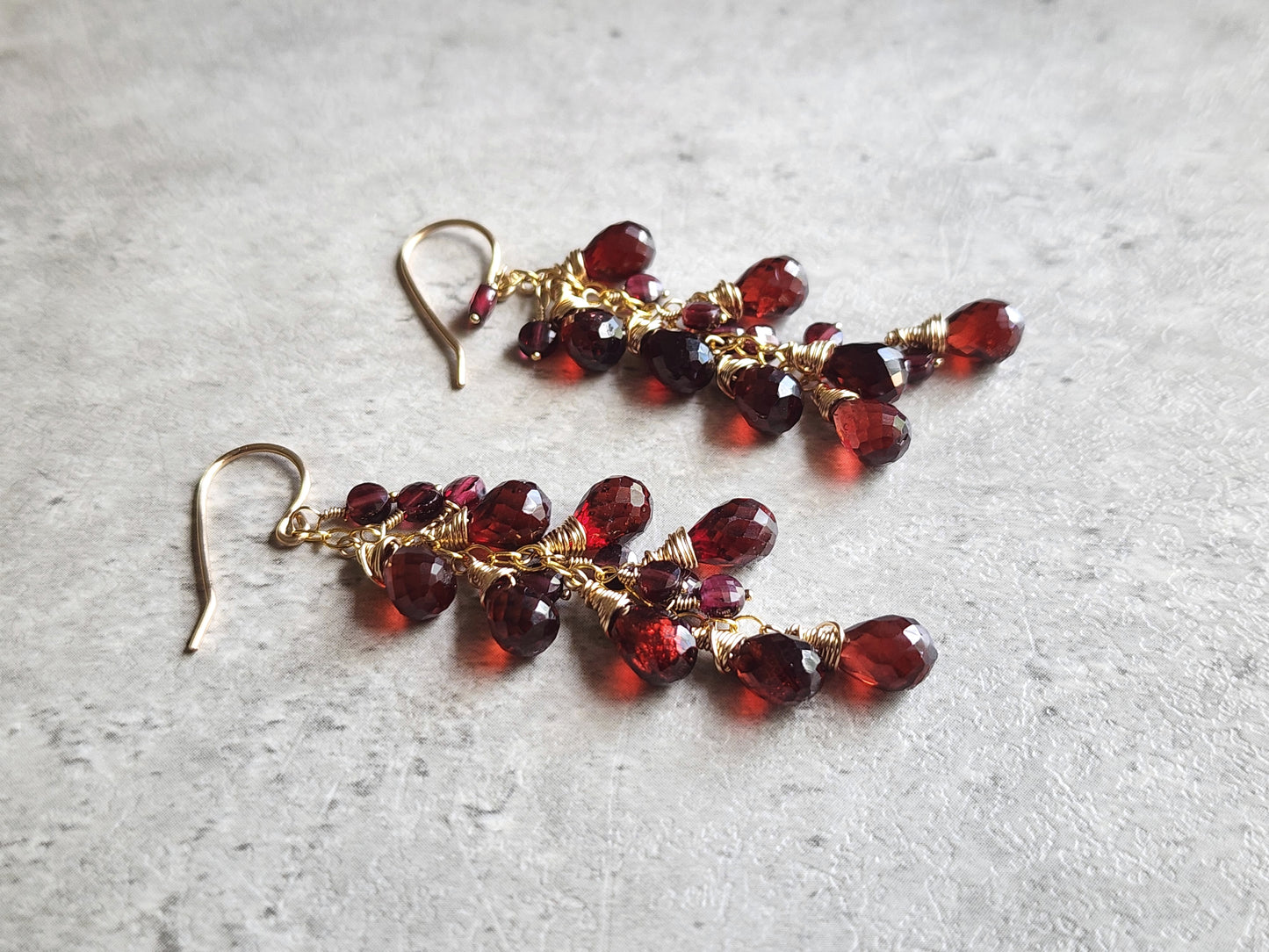 Garnet Cascade Earrings