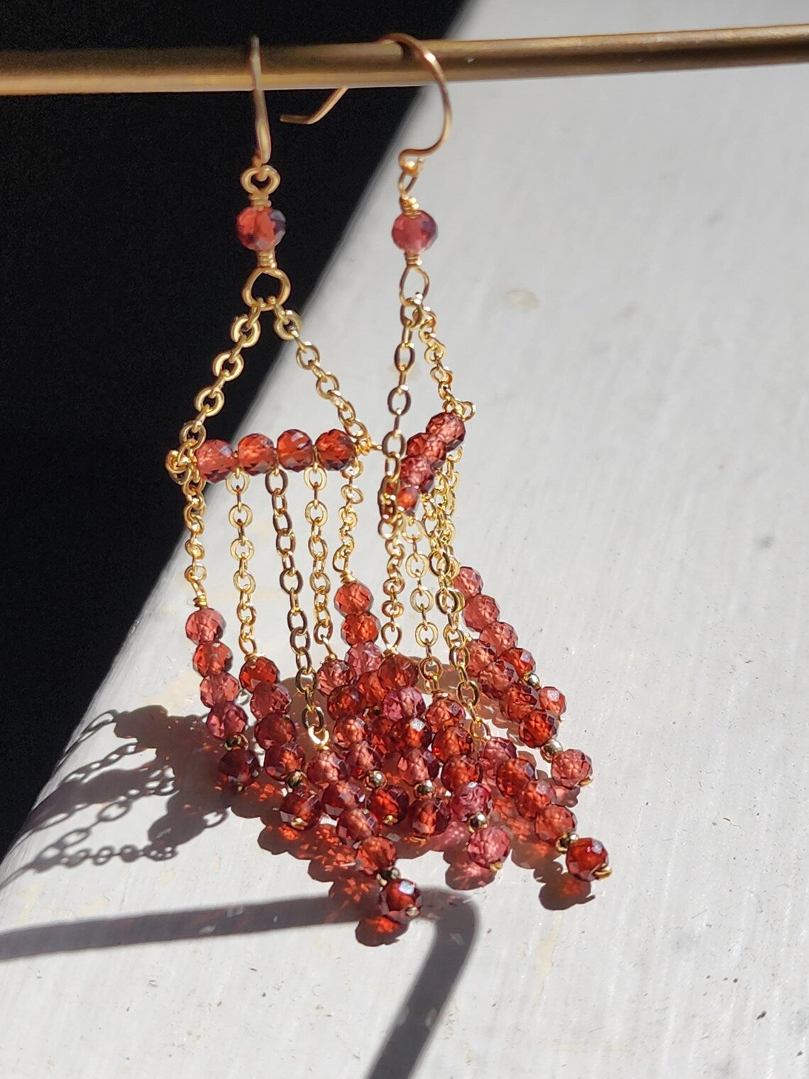 Garnet Chandelier Earrings