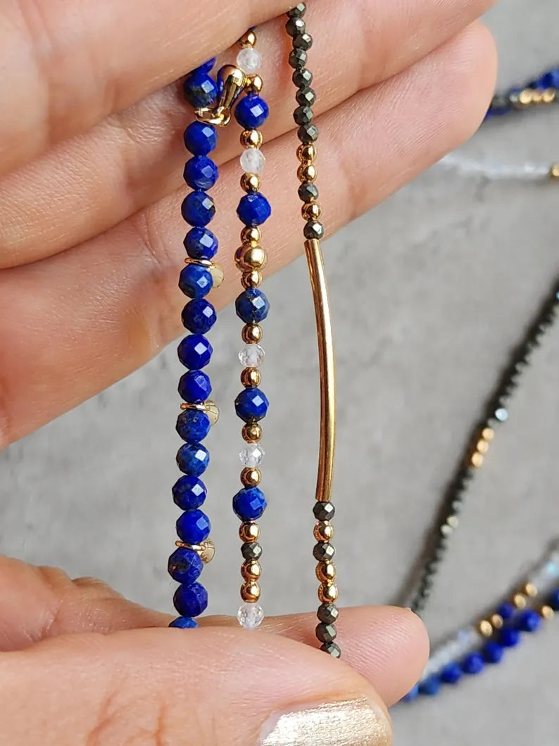 Lapis Lazuli Stacking Necklace Set