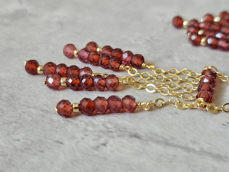 Garnet Chandelier Earrings