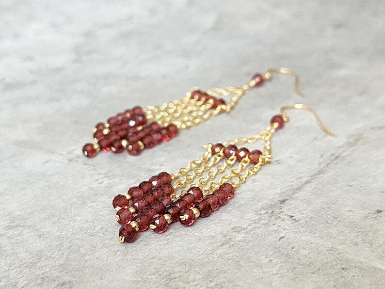 Garnet Chandelier Earrings