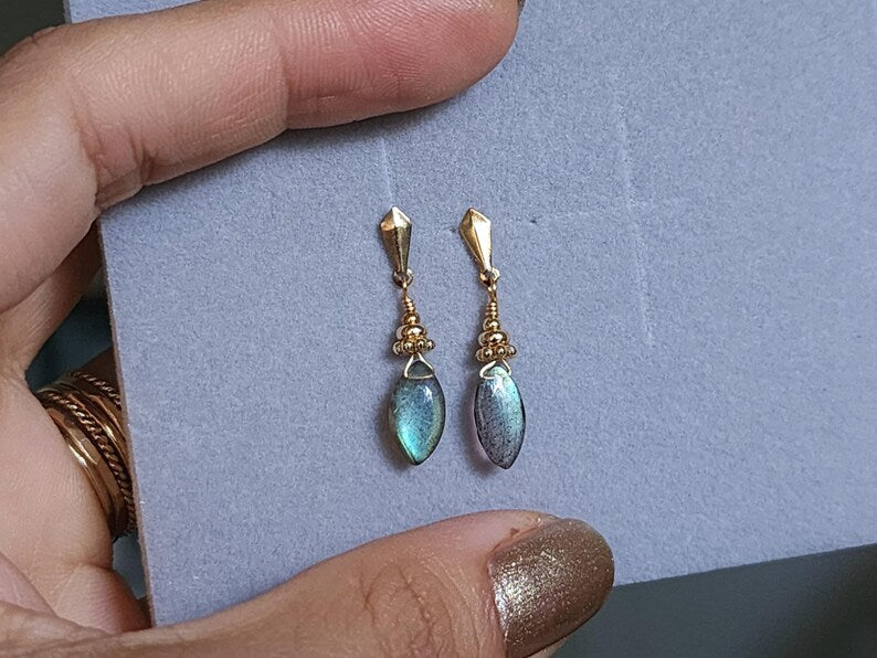 Labradorite Marquise Earrings