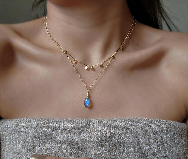 Labradorite Marquise Earrings