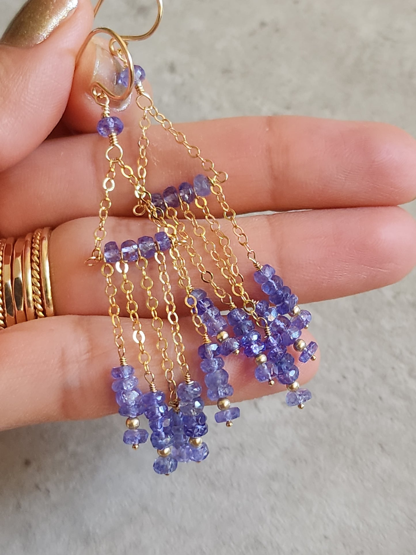 Tanzanite Chandelier Earrings