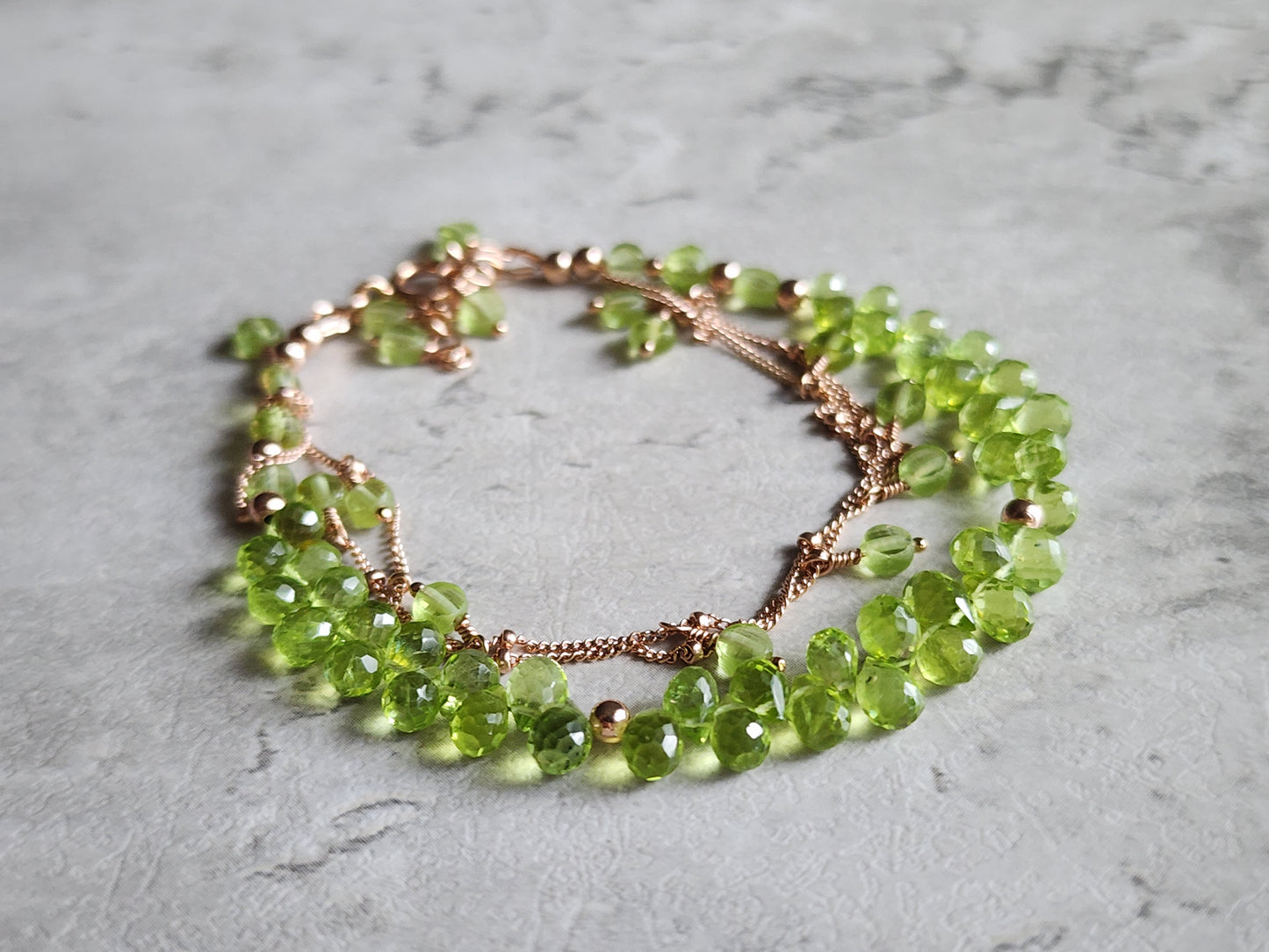 Peridot Briolette Bracelet