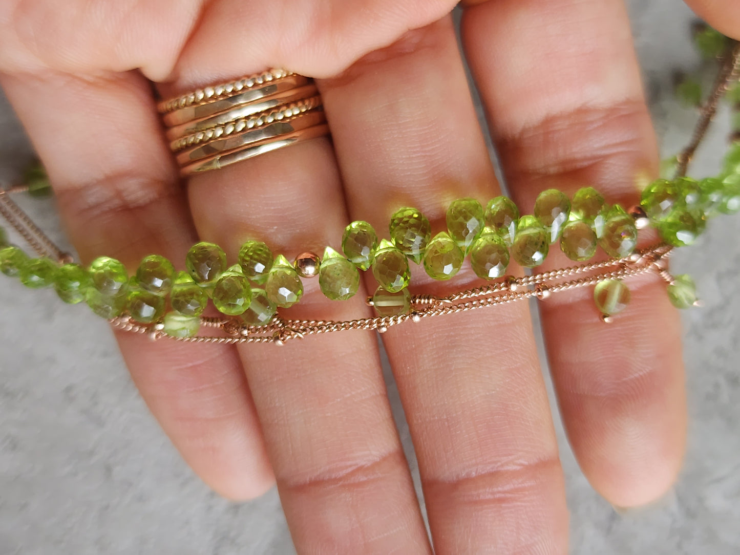 Peridot Briolette Bracelet