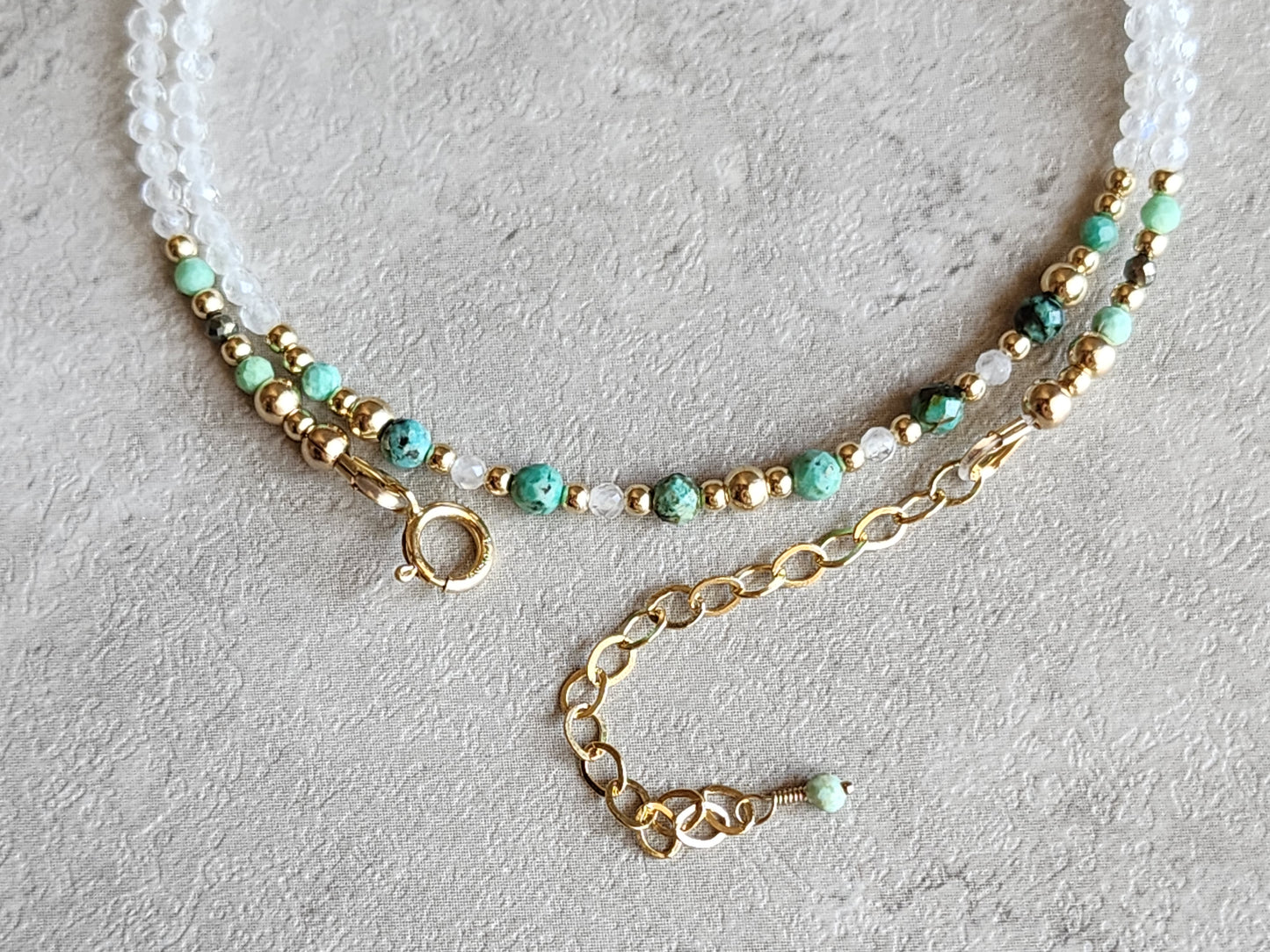 Turquoise Moonstone Stacking Necklace