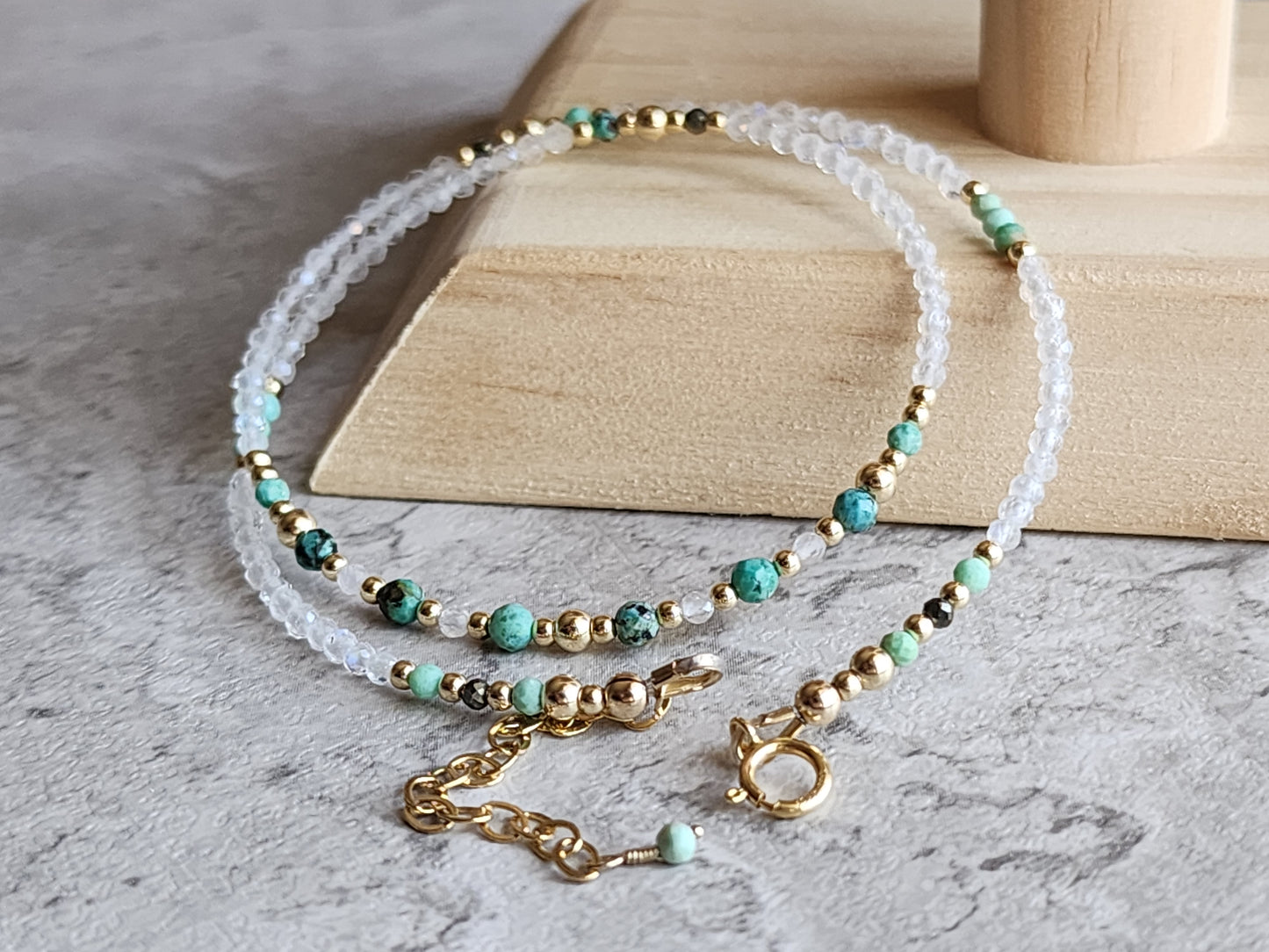 Turquoise Moonstone Stacking Necklace