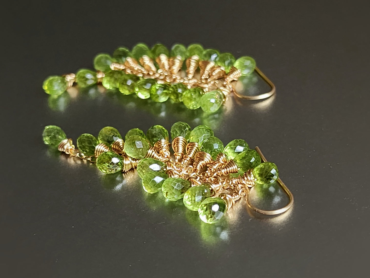 Peridot Cascade Earrings