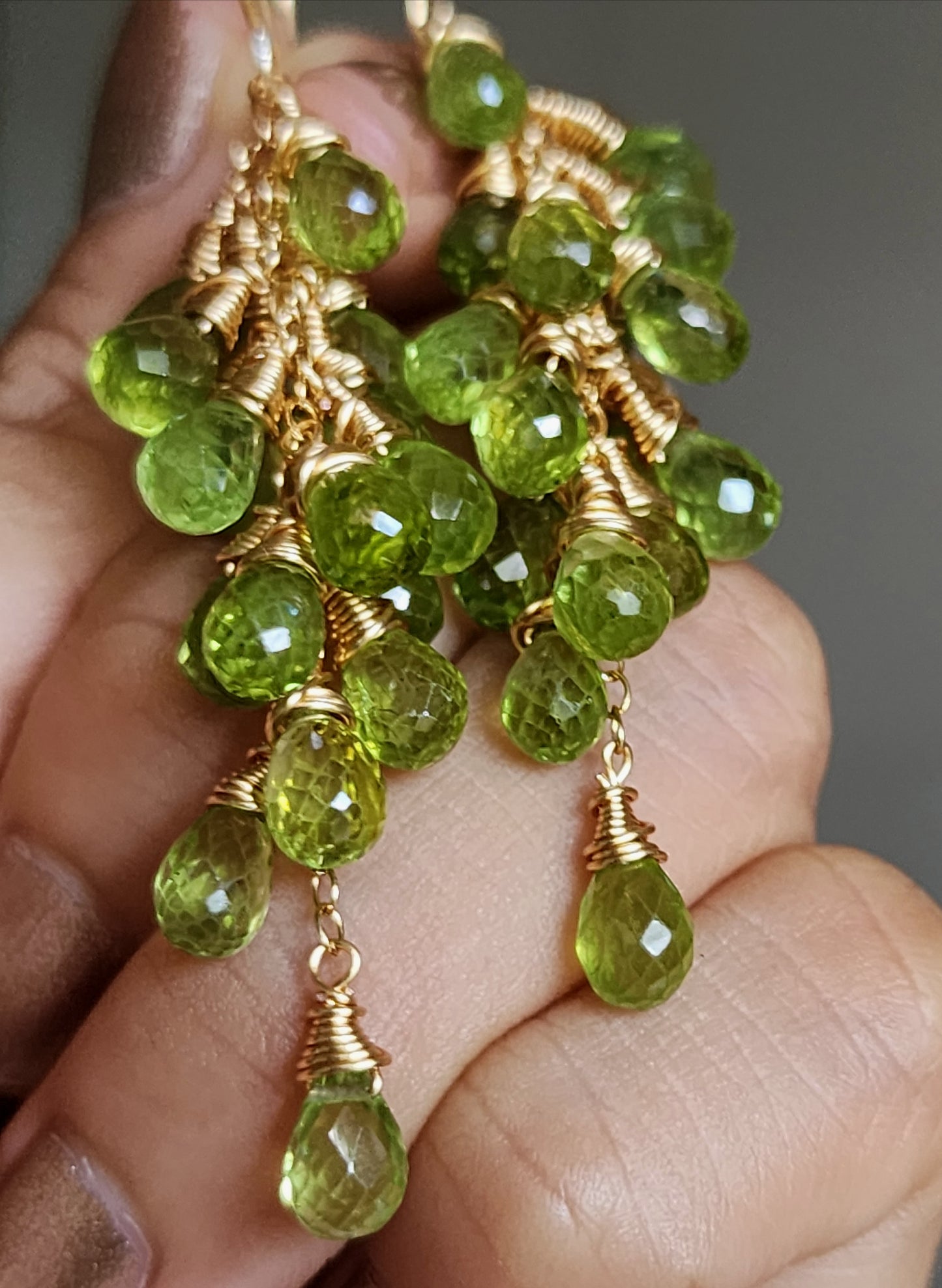 Peridot Cascade Earrings