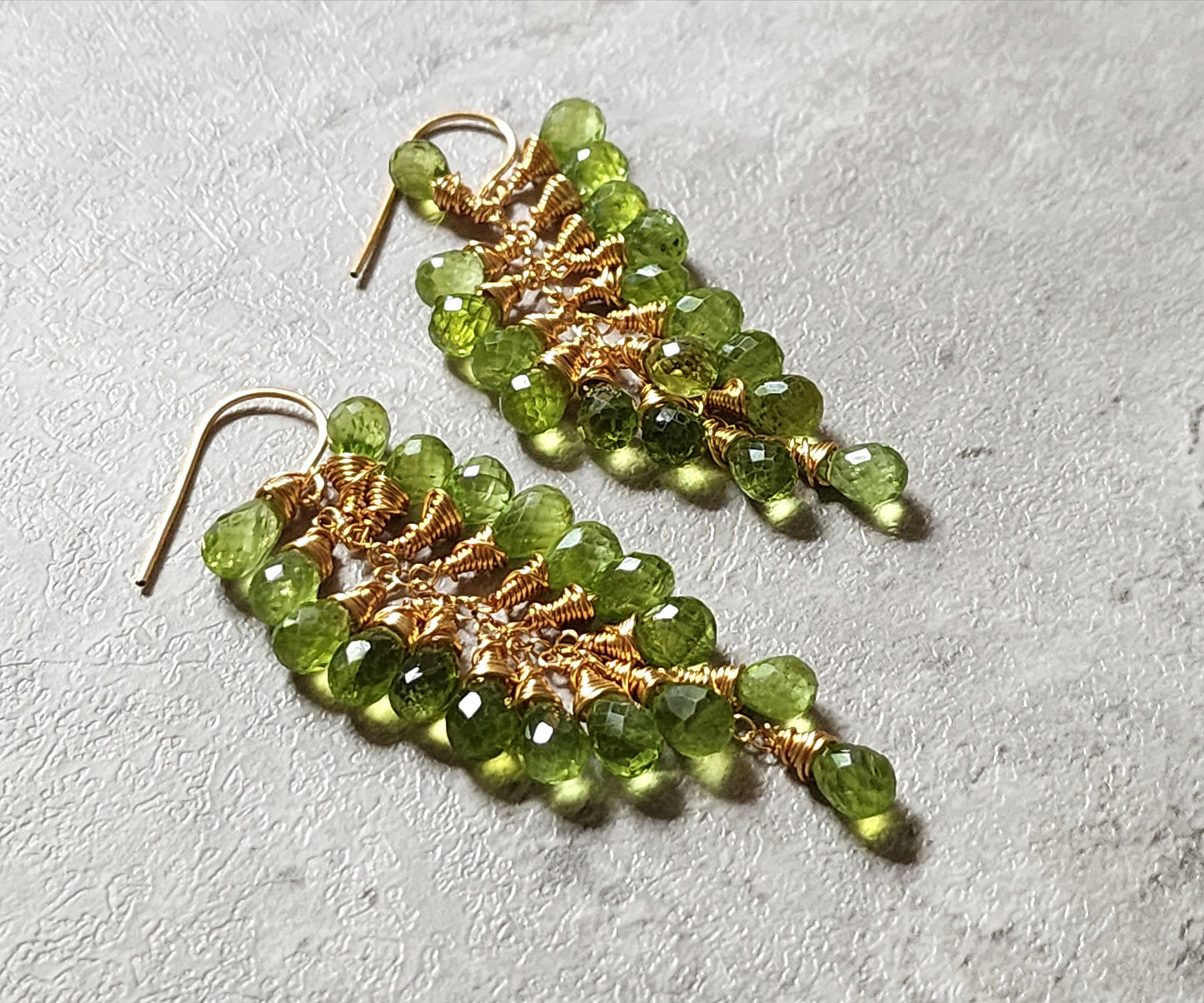 Peridot Cascade Earrings