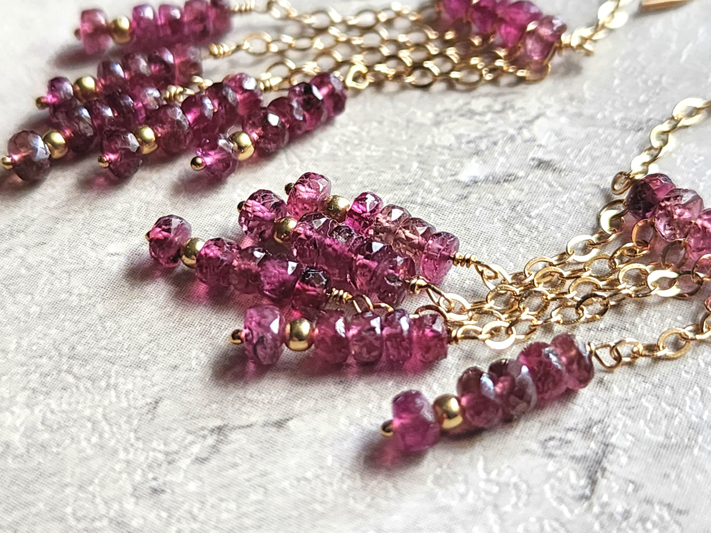 Pink Tourmaline Chandelier Earrings