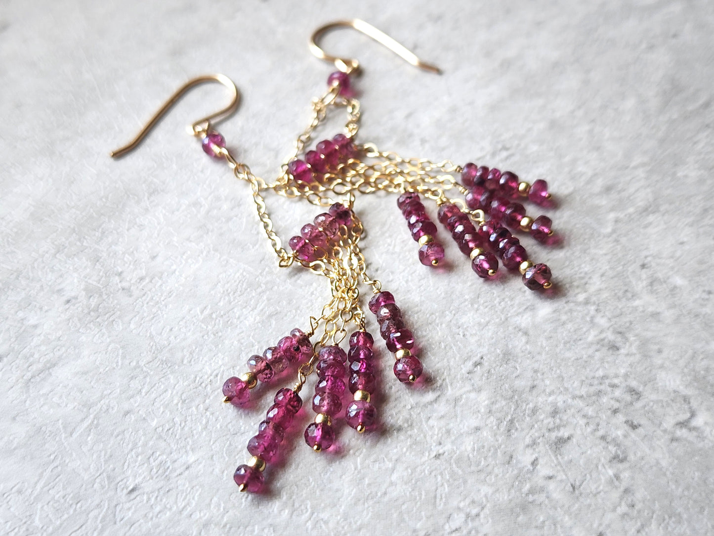 Pink Tourmaline Chandelier Earrings