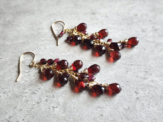 Garnet Cascade Earrings