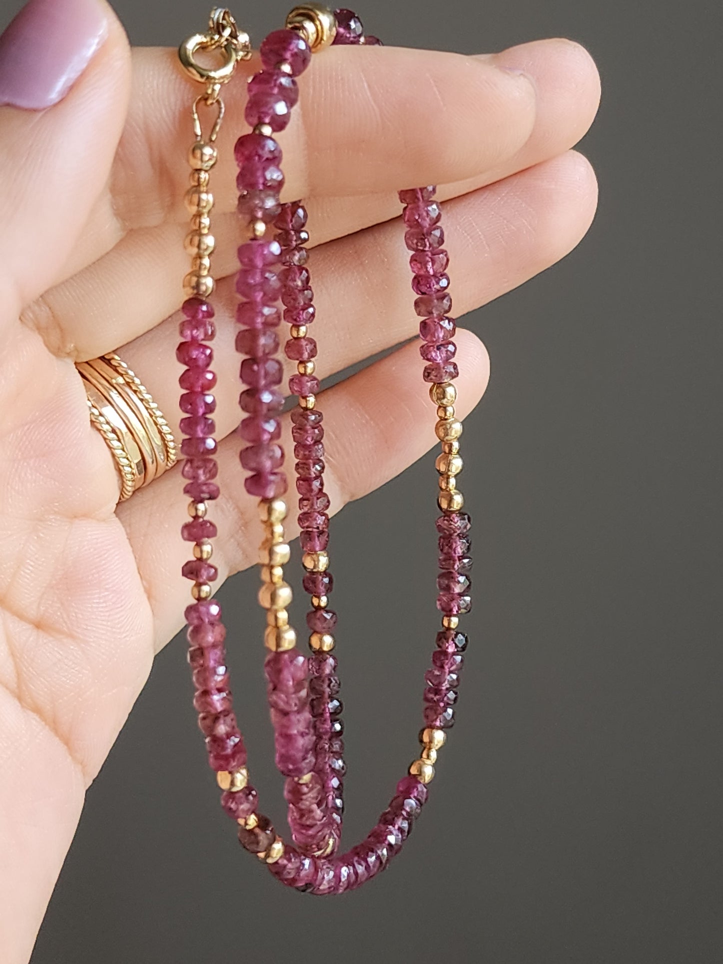 Dark Pink Tourmaline Necklace