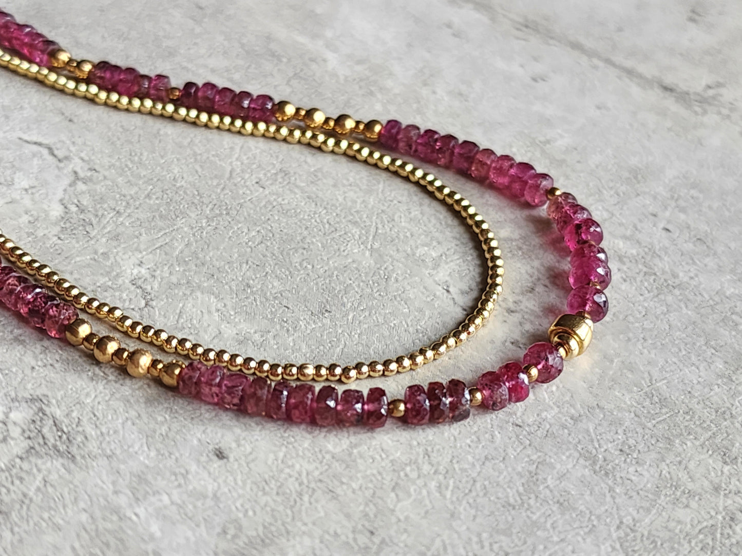 Dark Pink Tourmaline Necklace