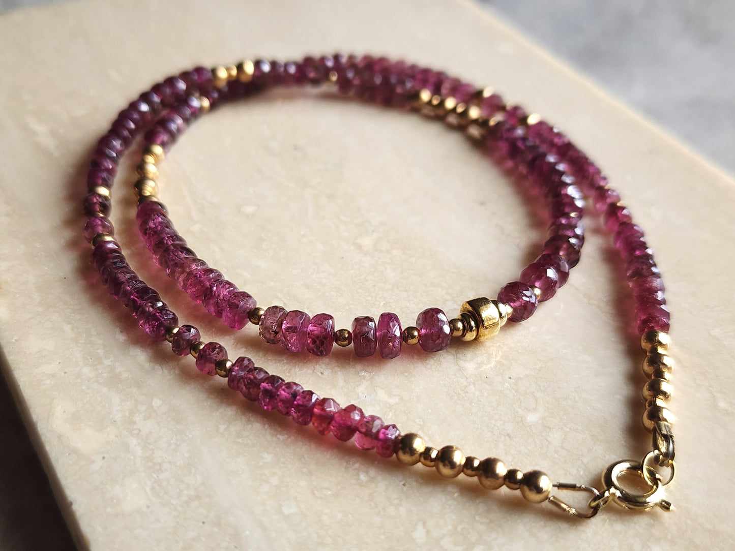 Dark Pink Tourmaline Necklace