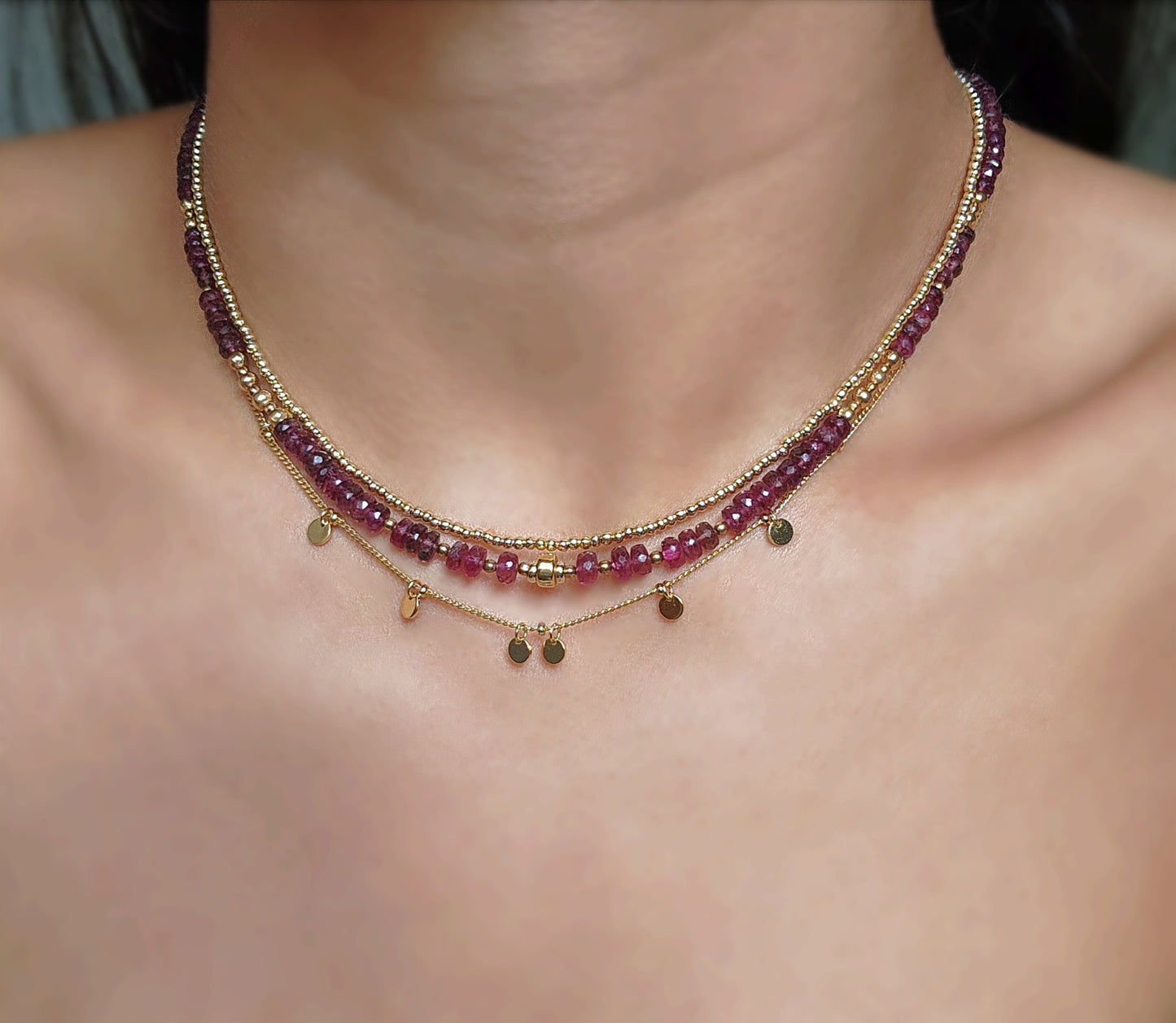 Dark Pink Tourmaline Necklace