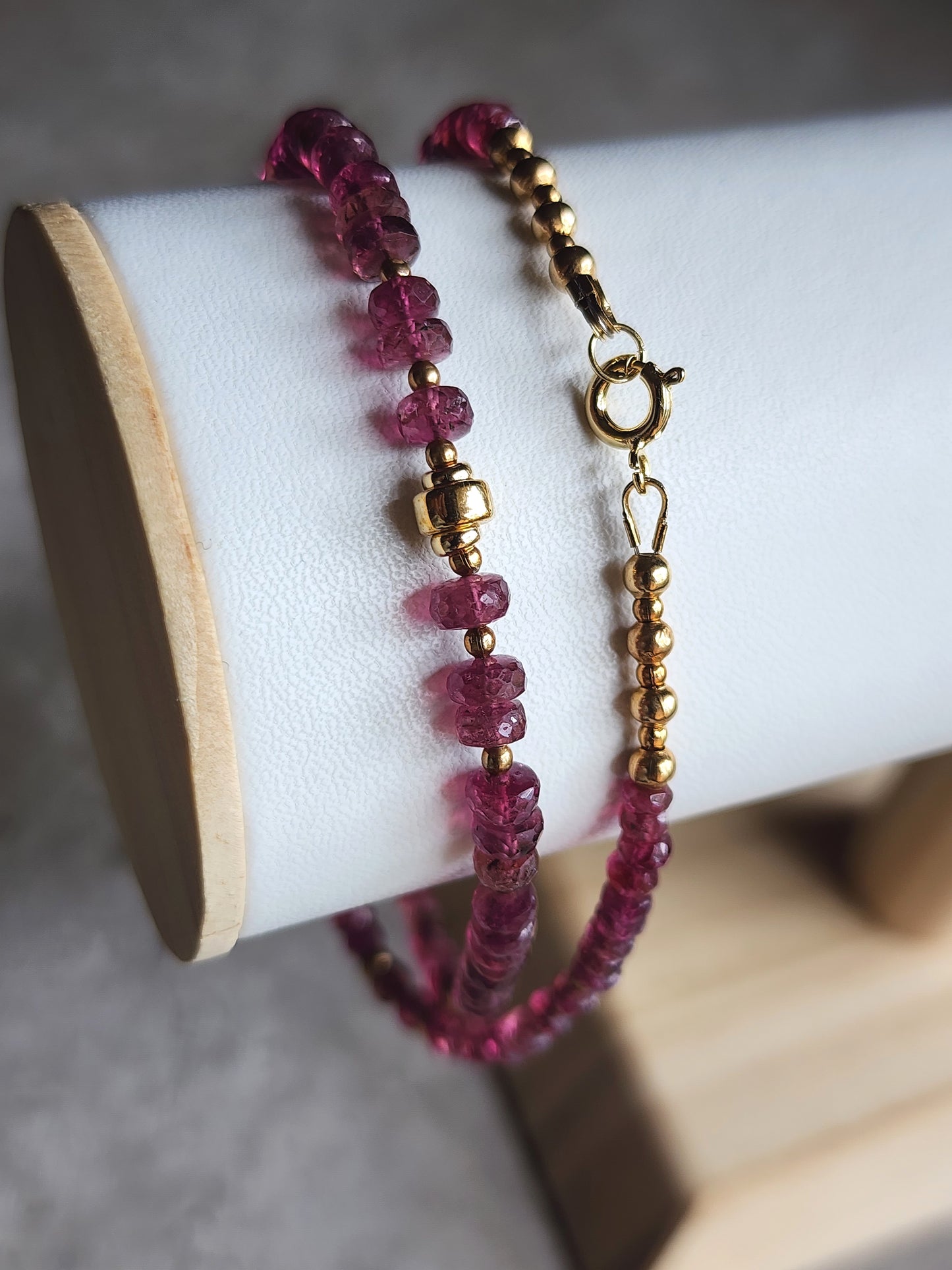 Dark Pink Tourmaline Necklace