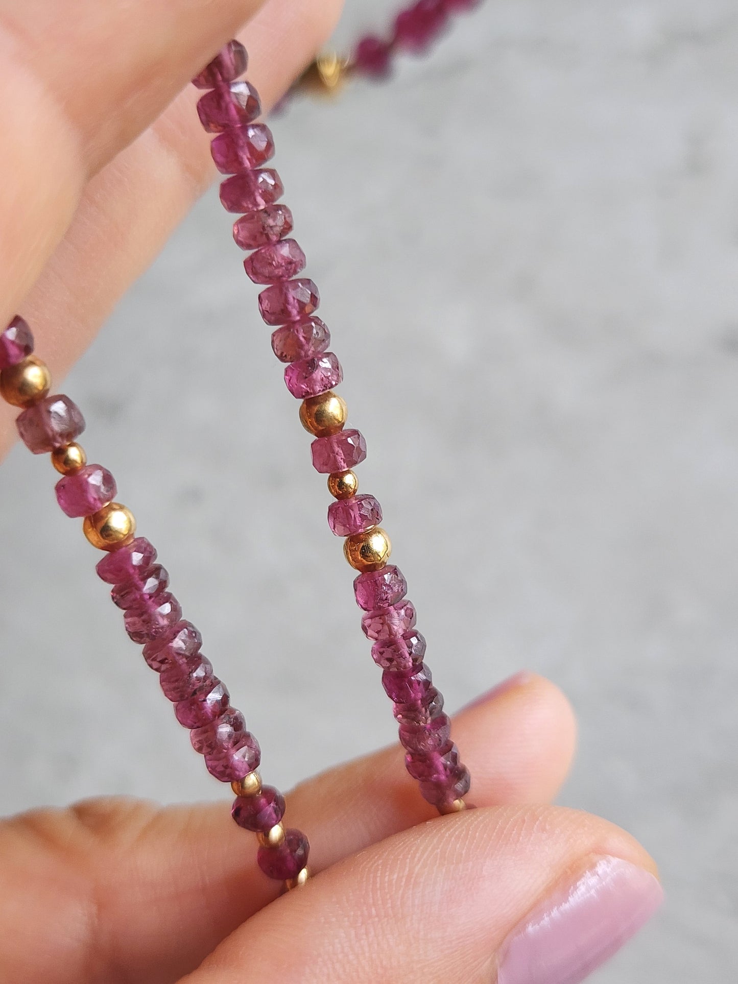 Dark Pink Tourmaline Necklace