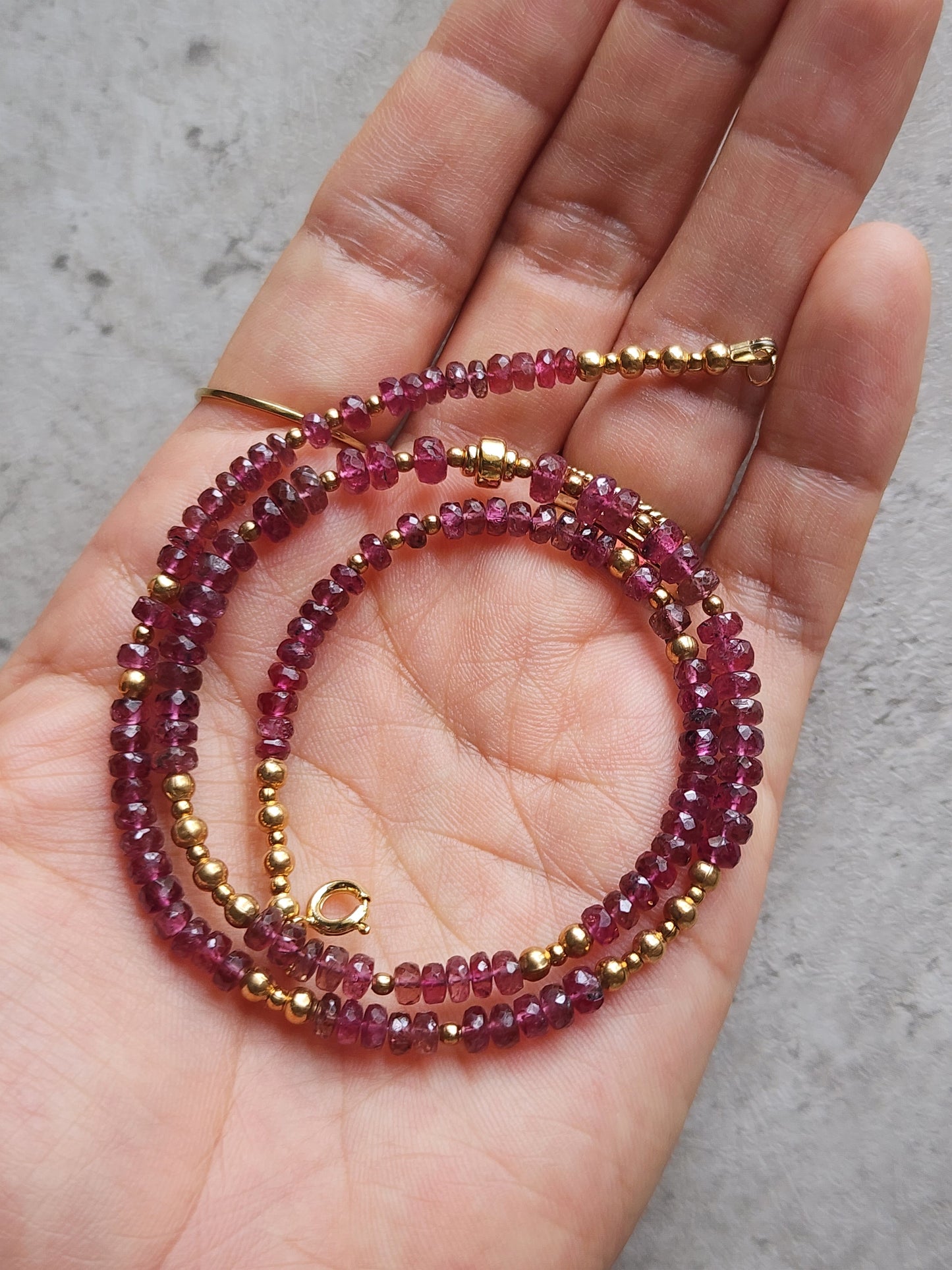 Dark Pink Tourmaline Necklace