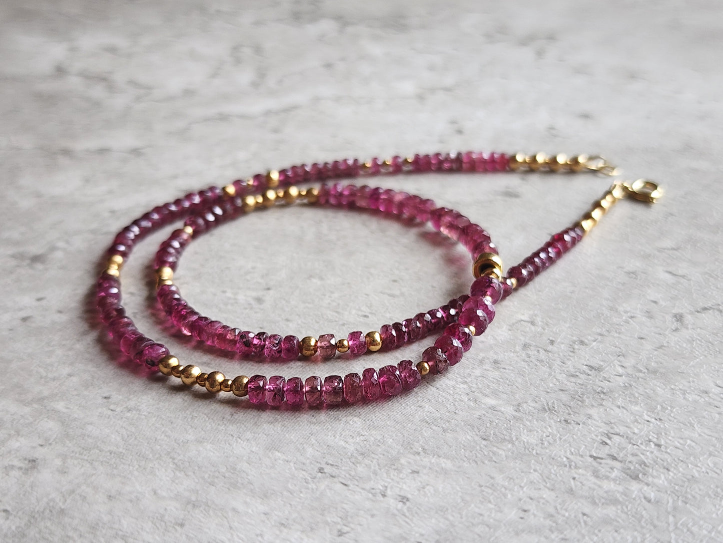 Dark Pink Tourmaline Necklace