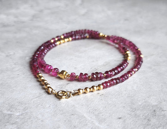 Dark Pink Tourmaline Necklace