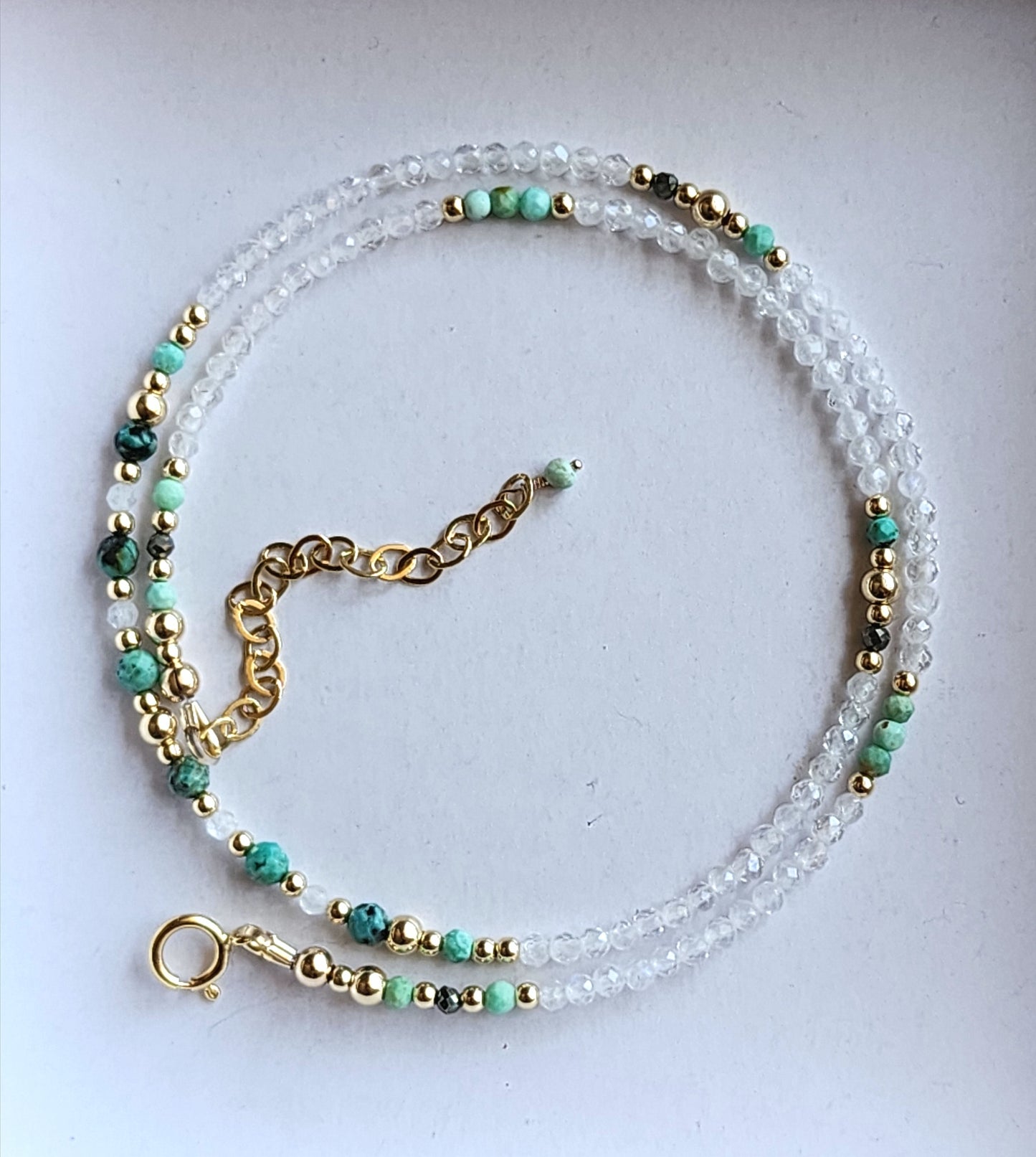 Turquoise Moonstone Stacking Necklace