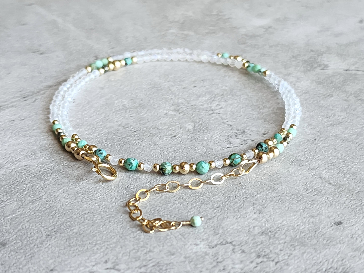 Turquoise Moonstone Stacking Necklace