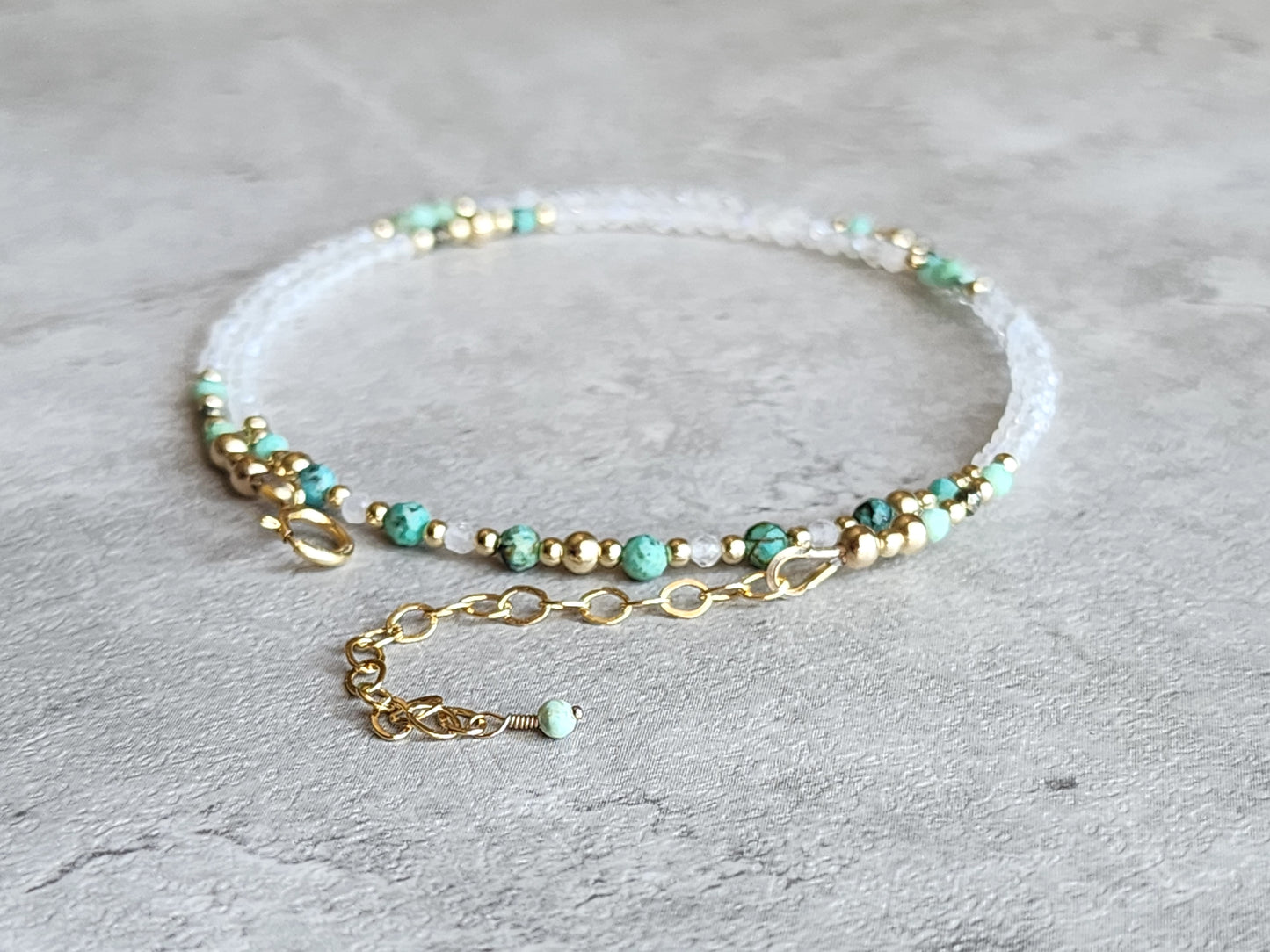 Turquoise Moonstone Stacking Necklace