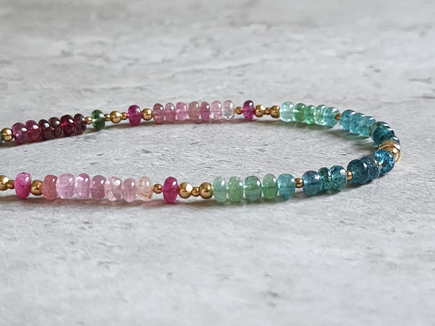 Blue Pink Tourmaline Necklace