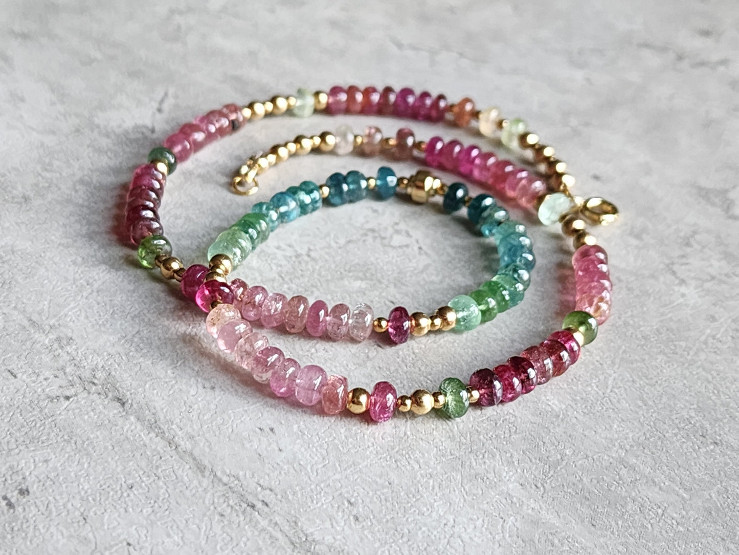 Blue Pink Tourmaline Necklace