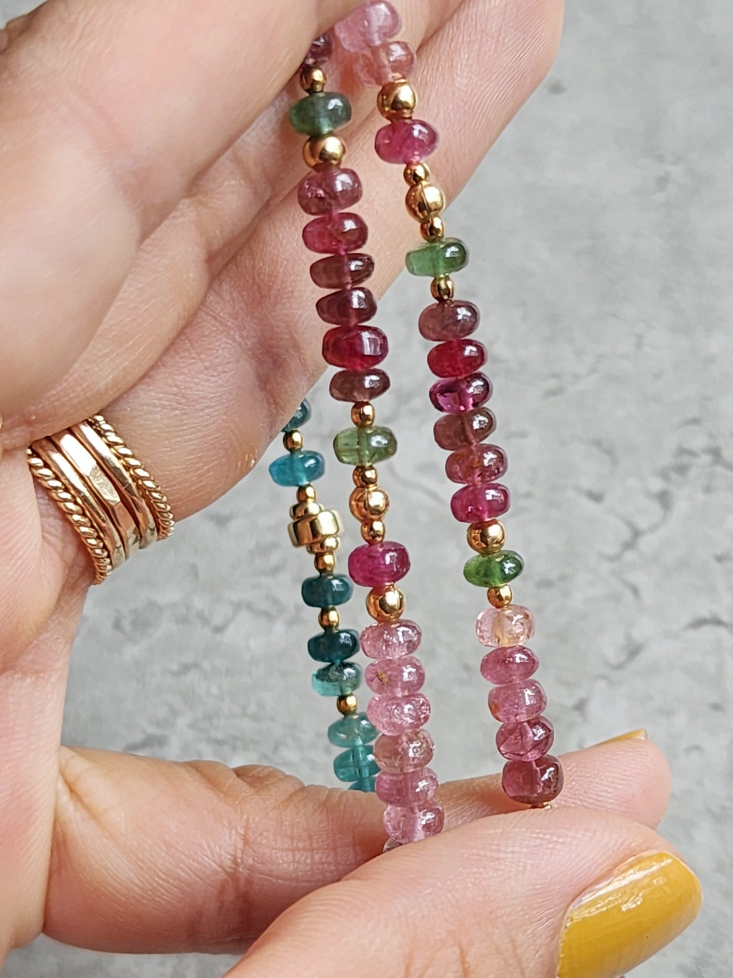 Blue Pink Tourmaline Necklace