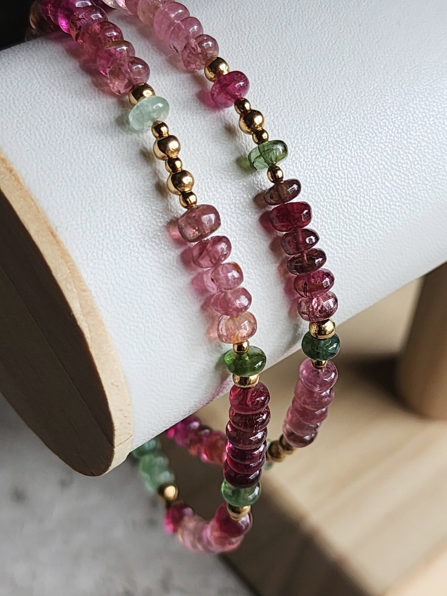 Blue Pink Tourmaline Necklace