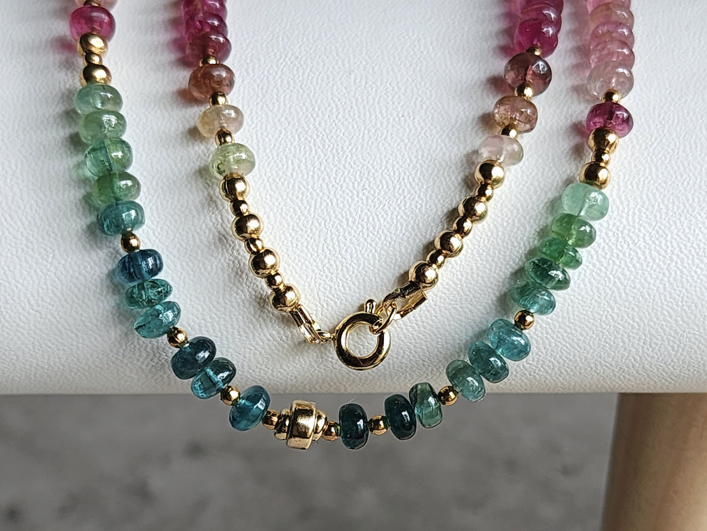 Blue Pink Tourmaline Necklace