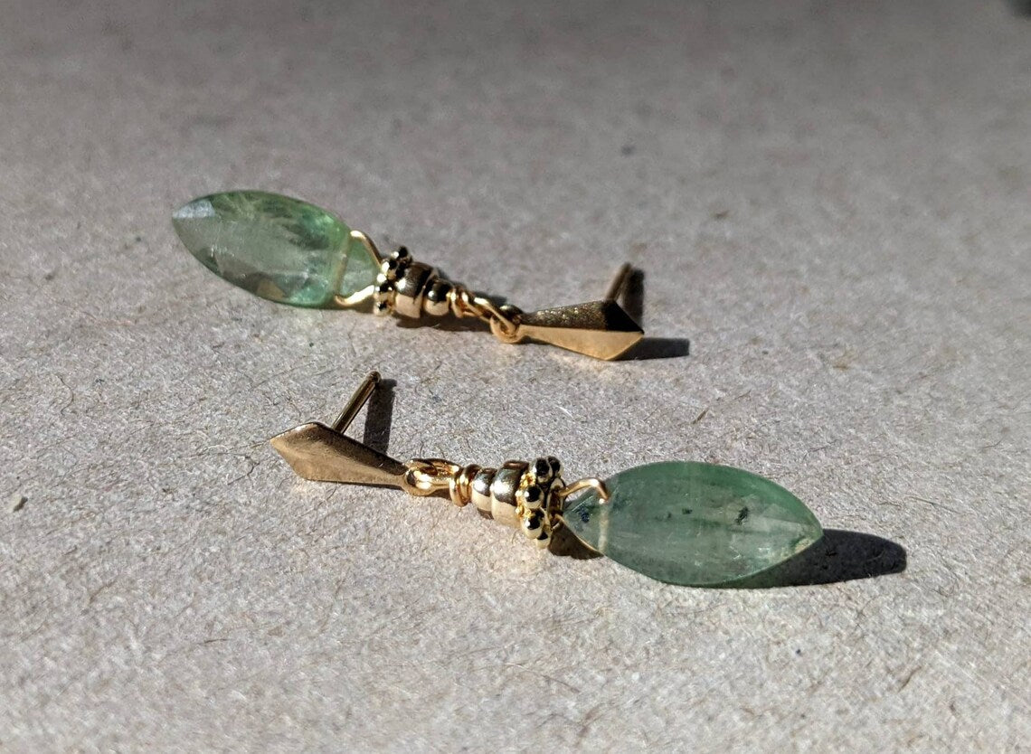 Green Kyanite Marquise Earrings