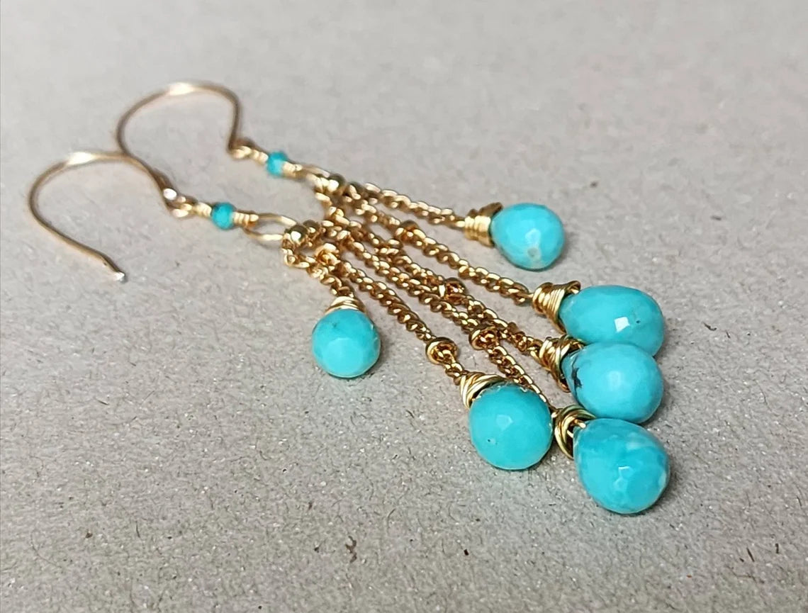 Turquoise Cascade Earrings