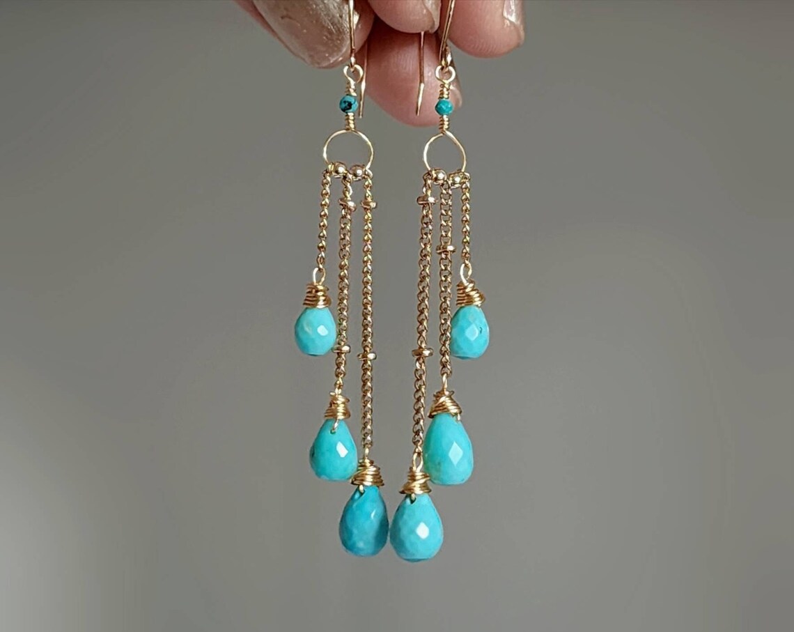 Turquoise Cascade Earrings