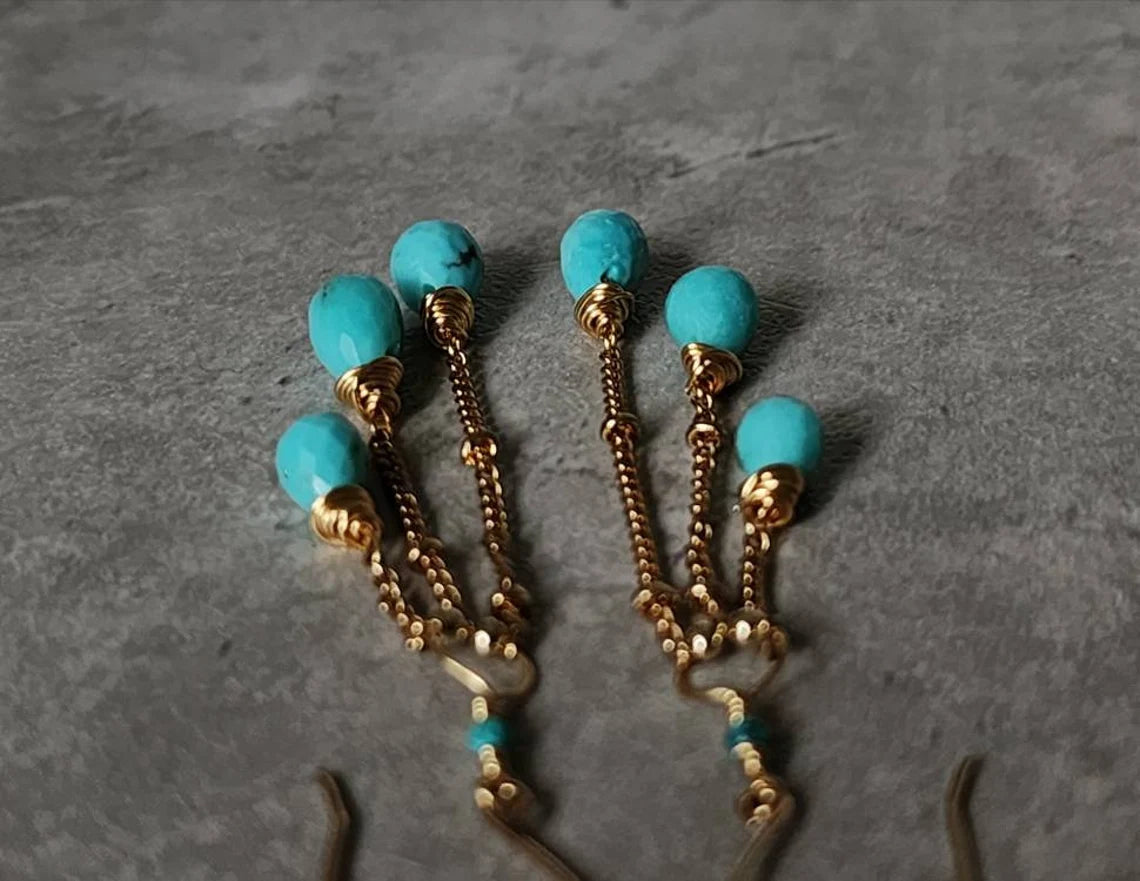 Turquoise Cascade Earrings