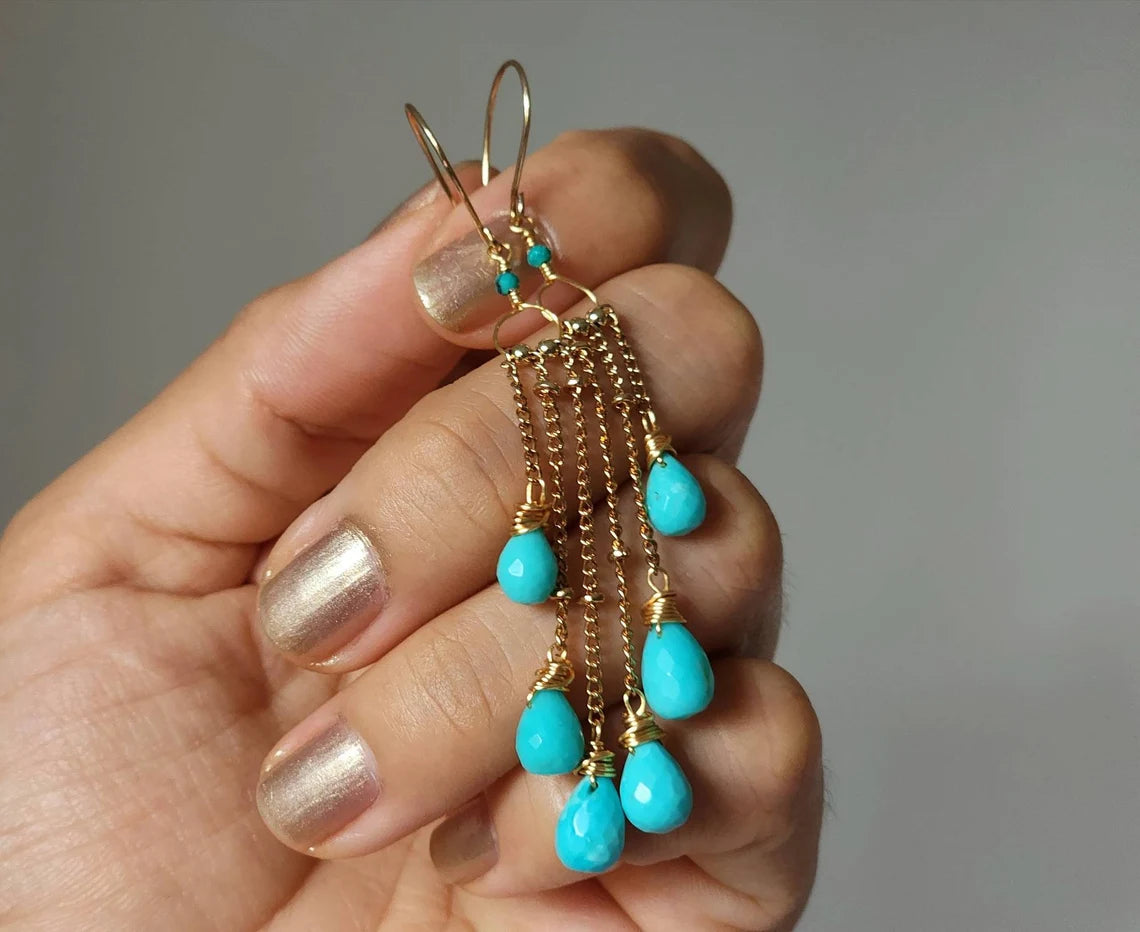 Turquoise Cascade Earrings