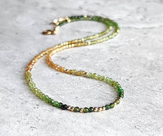 Green Tourmaline Stacking Necklace