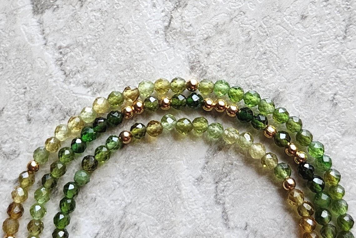 Green Tourmaline Stacking Necklace