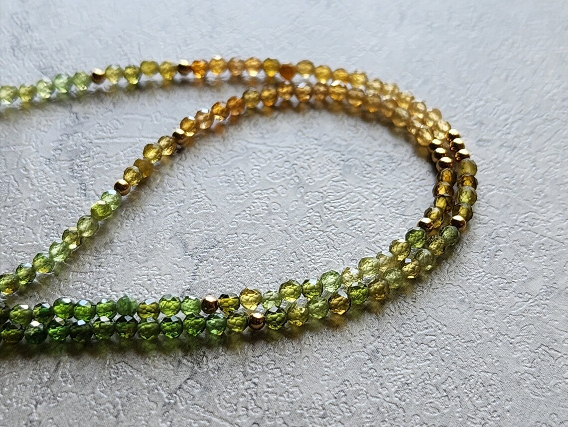 Green Tourmaline Stacking Necklace