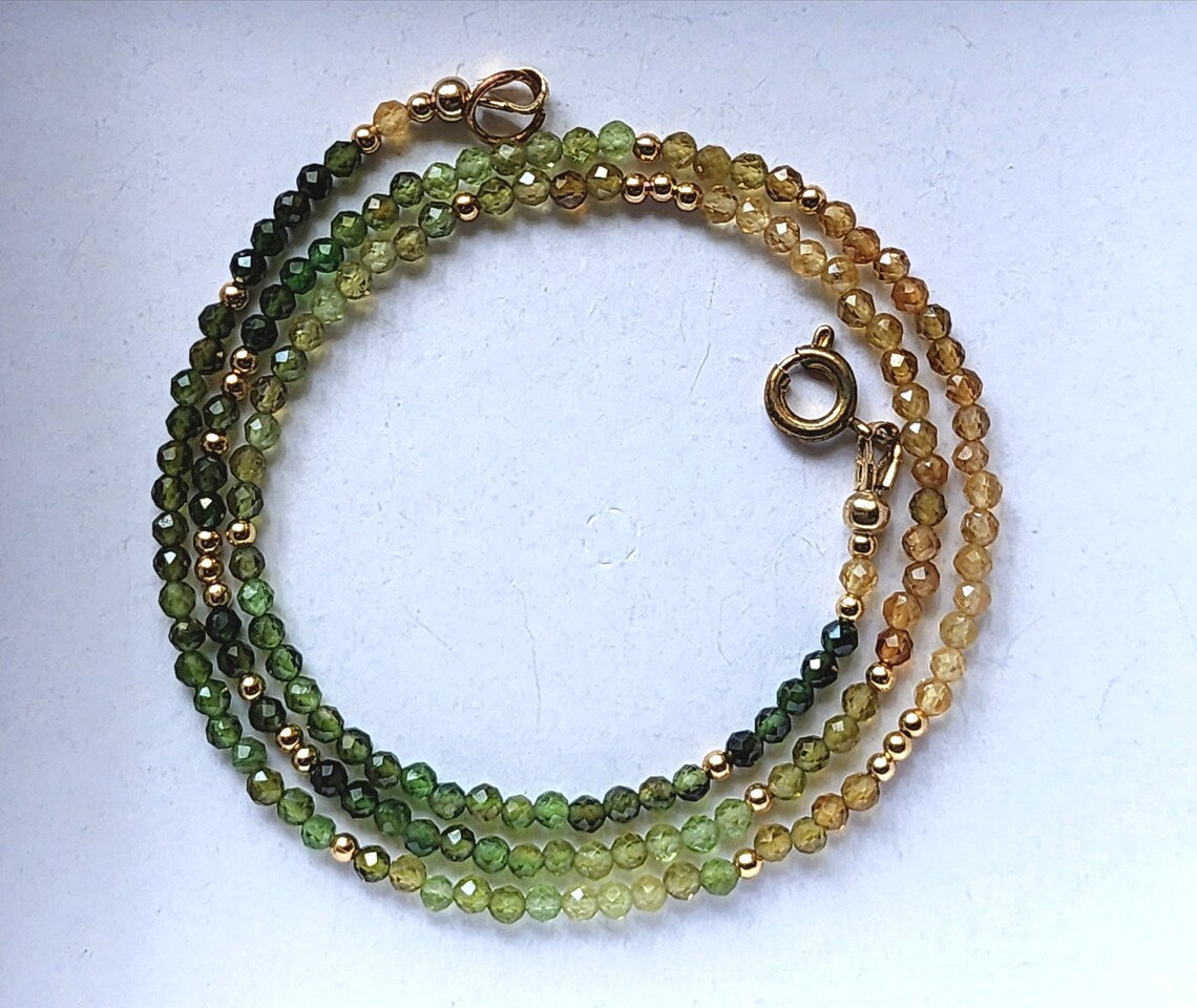 Green Tourmaline Stacking Necklace