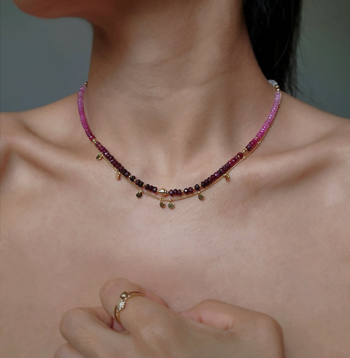 Ombre Ruby Necklace