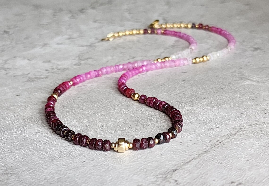 Ombre Ruby Necklace