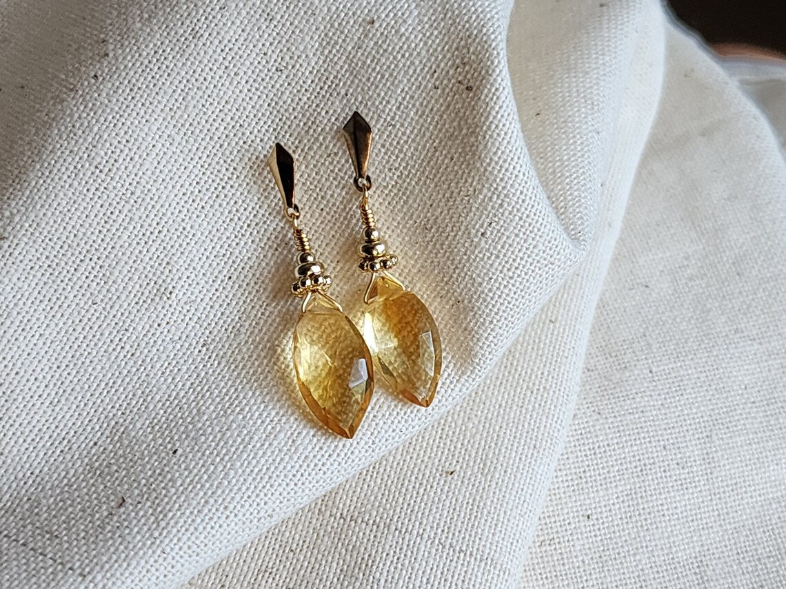 Citrine Marquise Earrings