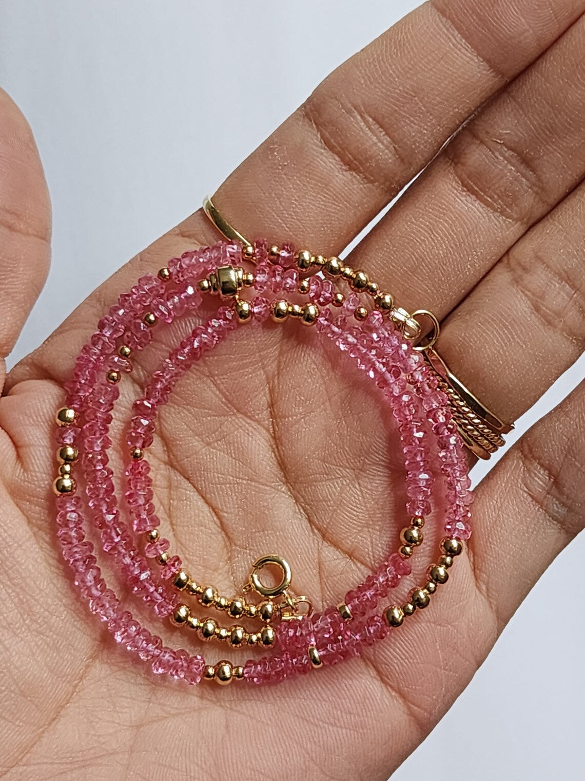 Pink Topaz Quartz Necklace