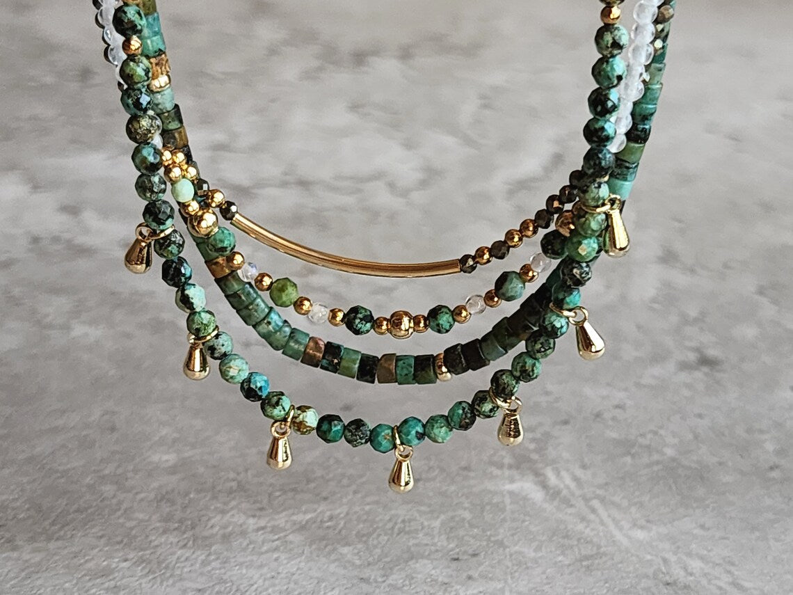 Turquoise Stacking Necklace Set