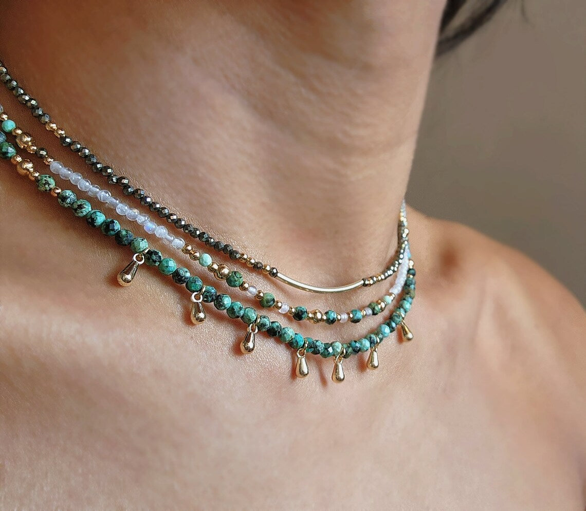 Turquoise Stacking Necklace Set
